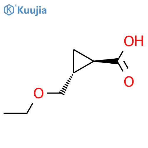 rac-(1R,2R)-2-(ethoxymethyl)cyclopropane-1-carboxylic acid structure