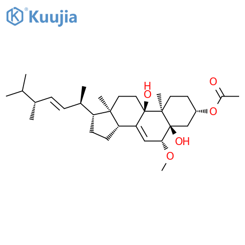 Ergosta-7,22-diene-3,5,9-triol, 6-methoxy-, 3-acetate, (3b,5a,6b,22E)- structure