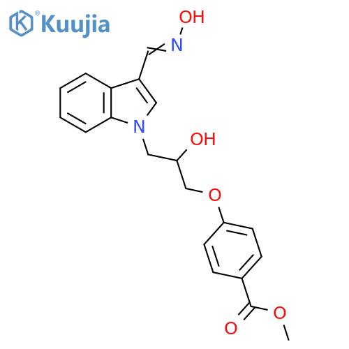 methyl 4-(2-hydroxy-3-{3-(1E)-(hydroxyimino)methyl-1H-indol-1-yl}propoxy)benzoate structure