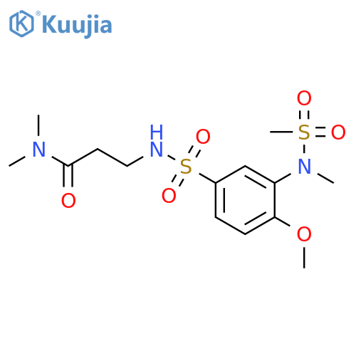 3-4-methoxy-3-(N-methylmethanesulfonamido)benzenesulfonamido-N,N-dimethylpropanamide structure