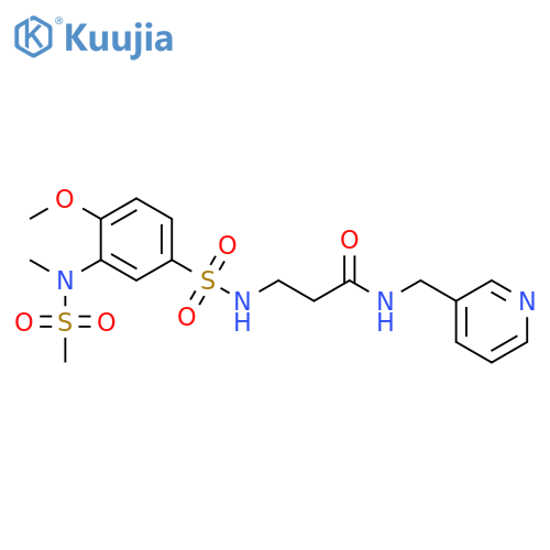 3-4-methoxy-3-(N-methylmethanesulfonamido)benzenesulfonamido-N-(pyridin-3-yl)methylpropanamide structure