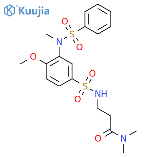 3-4-methoxy-3-(N-methylbenzenesulfonamido)benzenesulfonamido-N,N-dimethylpropanamide structure