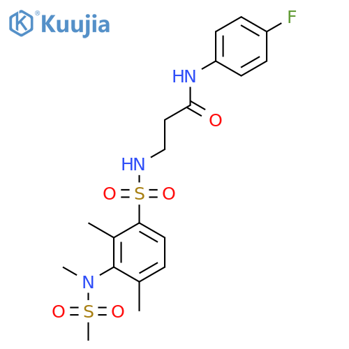 3-2,4-dimethyl-3-(N-methylmethanesulfonamido)benzenesulfonamido-N-(4-fluorophenyl)propanamide structure