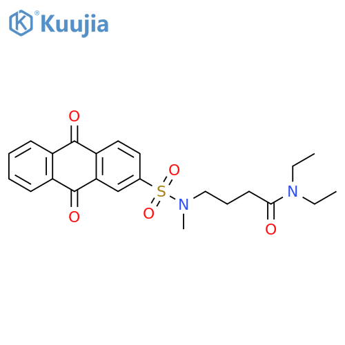 N,N-diethyl-4-(N-methyl9,10-dioxo-9,10-dihydroanthracene-2-sulfonamido)butanamide structure