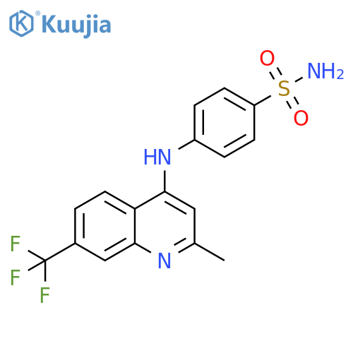 4-{2-methyl-7-(trifluoromethyl)quinolin-4-ylamino}benzene-1-sulfonamide structure
