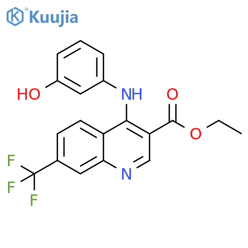 ethyl 4-(3-hydroxyphenyl)amino-7-(trifluoromethyl)quinoline-3-carboxylate structure