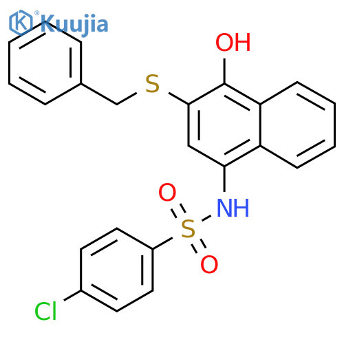 N-3-(benzylsulfanyl)-4-hydroxynaphthalen-1-yl-4-chlorobenzene-1-sulfonamide structure
