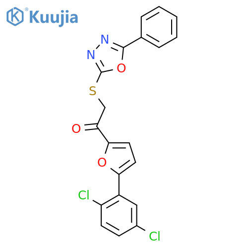 1-5-(2,5-dichlorophenyl)furan-2-yl-2-(5-phenyl-1,3,4-oxadiazol-2-yl)sulfanylethan-1-one structure