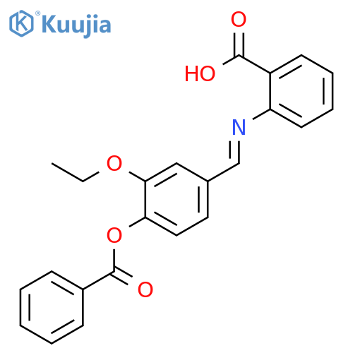 Benzoic acid, 2-[(E)-[[4-(benzoyloxy)-3-ethoxyphenyl]methylene]amino]- structure