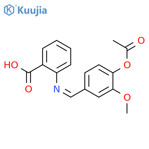 Benzoic acid, 2-[(Z)-[[4-(acetyloxy)-3-methoxyphenyl]methylene]amino]- structure