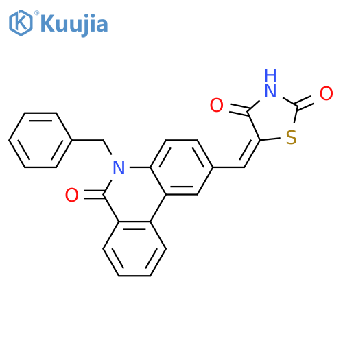 2,4-Thiazolidinedione,5-[[5,6-dihydro-6-oxo-5-(phenylmethyl)-2-phenanthridinyl]methylene]- structure