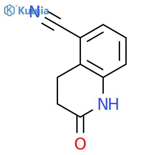 1,2,3,4-tetrahydro-2-oxo-5-Quinolinecarbonitrile structure