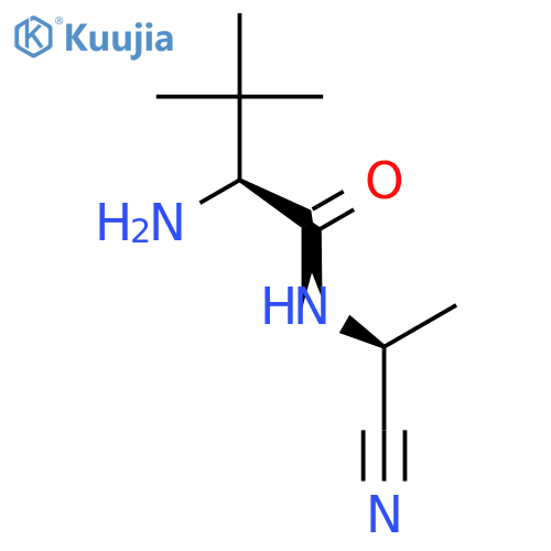 BUTANAMIDE, 2-AMINO-N-[(1S)-1-CYANOETHYL]-3,3-DIMETHYL-, (2S)- structure