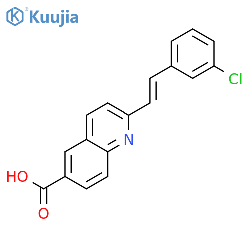 6-QUINOLINECARBOXYLIC ACID, 2-[2-(3-CHLOROPHENYL)ETHENYL]- structure