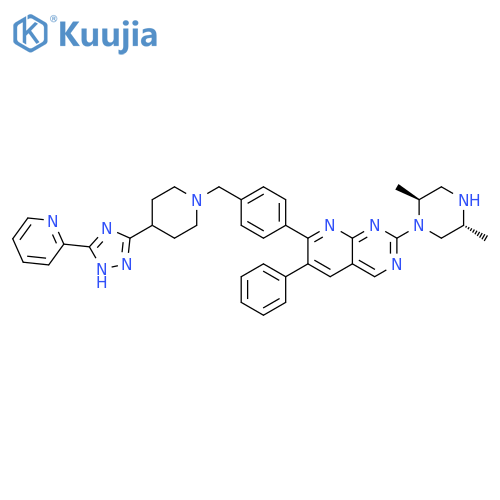 Pyrido[2,3-d]pyrimidine,2-[(2S,5R)-2,5-dimethyl-1-piperazinyl]-6-phenyl-7-[4-[[4-[5-(2-pyridinyl)-1H-1,2,4-triazol-3-yl]-1-piperidinyl]methyl]phenyl]- structure