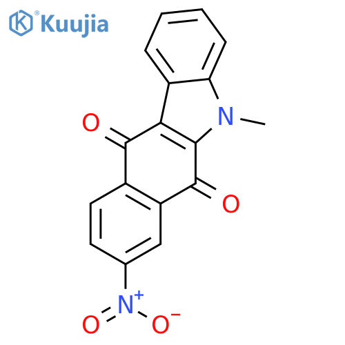 5H-Benzo[b]carbazole-6,11-dione, 5-methyl-8-nitro- structure