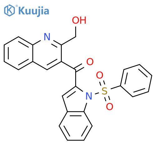 Methanone, [2-(hydroxymethyl)-3-quinolinyl][1-(phenylsulfonyl)-1H-indol-2-yl]- structure