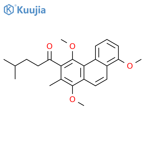 1-Pentanone, 4-methyl-1-(1,4,8-trimethoxy-2-methyl-3-phenanthrenyl)- structure