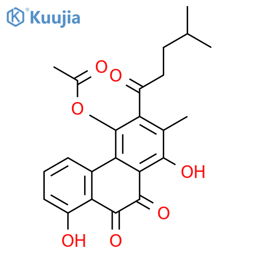 9,10-Phenanthrenedione,4-(acetyloxy)-1,8-dihydroxy-2-methyl-3-(4-methyl-1-oxopentyl)- structure