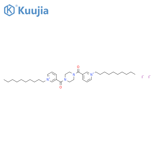 Pyridinium, 3,3'-(1,4-piperazinediyldicarbonyl)bis[1-decyl-, diiodide structure