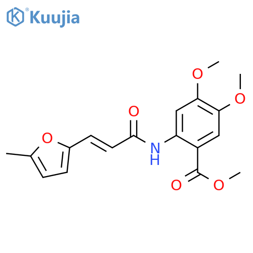 methyl 4,5-dimethoxy-2-(2E)-3-(5-methylfuran-2-yl)prop-2-enamidobenzoate structure
