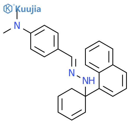 Benzaldehyde, 4-(dimethylamino)-, 1-naphthalenylphenylhydrazone structure