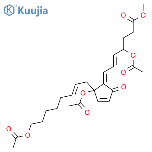 (4R,5E,7E,12S,14Z)-4,12,20-Tris(acetyloxy)-9-oxo-5,7,10,14-prostatetren-1-oic acid methyl ester structure