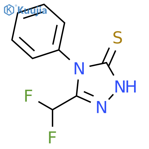 3H-1,2,4-TRIAZOLE-3-THIONE, 5-(DIFLUOROMETHYL)-2,4-DIHYDRO-4-PHENYL- structure