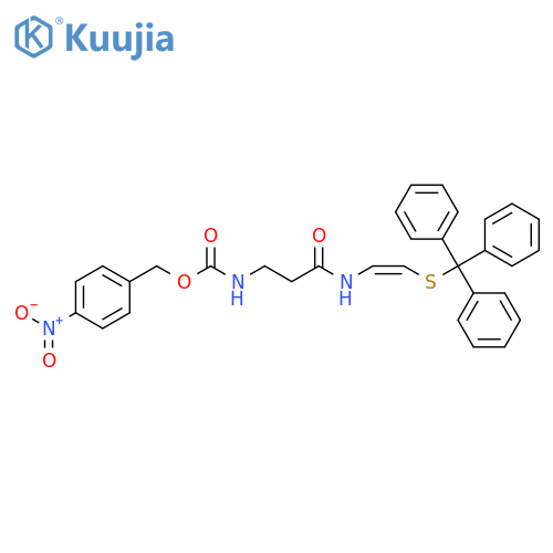 Carbamic acid, [3-oxo-3-[[2-[(triphenylmethyl)thio]ethenyl]amino]propyl]-, (4-nitrophenyl)methyl ester, (Z)- (9CI) structure