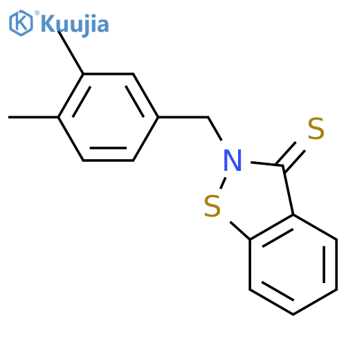 1,2-Benzisothiazole-3(2H)-thione, 2-[(3,4-dimethylphenyl)methyl]- structure