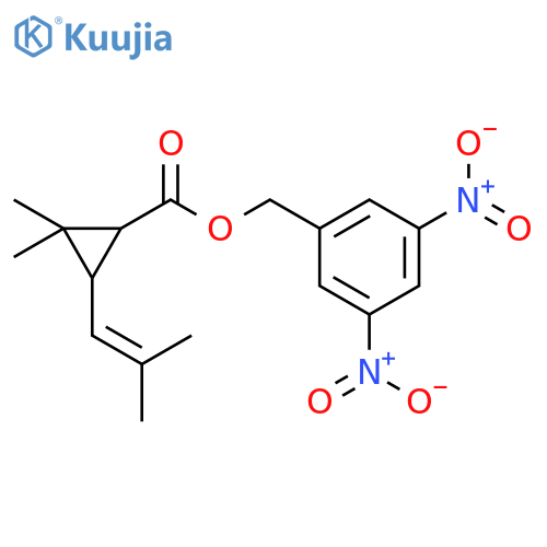 3,5-dinitrobenzyl (1R,3R)-2,2-dimethyl-3-(2-methylprop-1-en-1-yl)cyclopropanecarboxylate structure