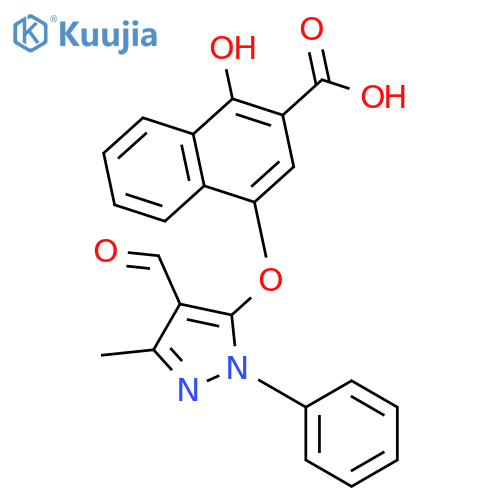 2-Naphthalenecarboxylic acid,4-[(4-formyl-3-methyl-1-phenyl-1H-pyrazol-5-yl)oxy]-1-hydroxy- structure