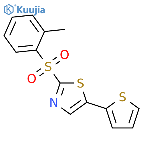 Thiazole, 2-[(2-methylphenyl)sulfonyl]-5-(2-thienyl)- structure