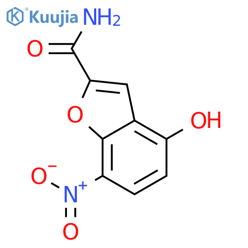 2-Benzofurancarboxamide, 4-hydroxy-7-nitro- structure