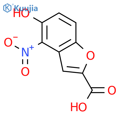 2-Benzofurancarboxylic acid, 5-hydroxy-4-nitro- structure