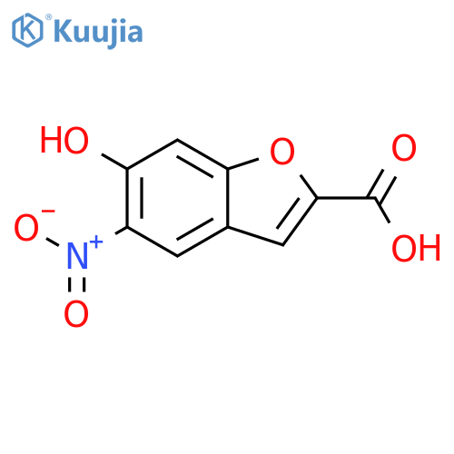 2-Benzofurancarboxylic acid, 6-hydroxy-5-nitro- structure