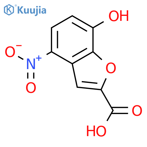 2-Benzofurancarboxylic acid, 7-hydroxy-4-nitro- structure