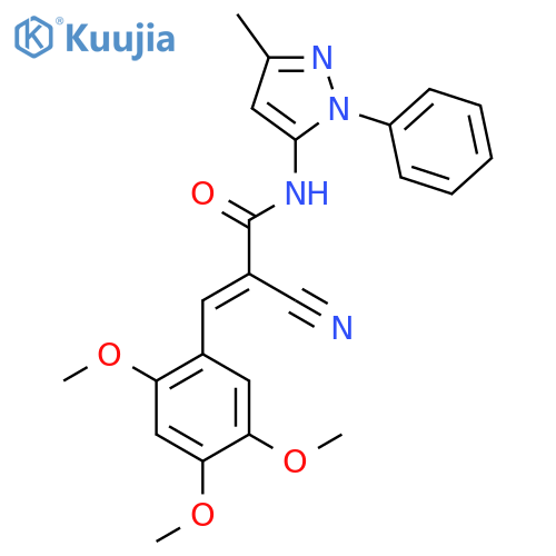 2-cyano-N-(3-methyl-1-phenyl-1H-pyrazol-5-yl)-3-(2,4,5-trimethoxyphenyl)prop-2-enamide structure