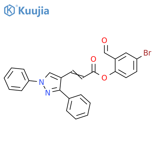 4-Bromo-2-formylphenyl 3-(1,3-diphenyl-1H-pyrazol-4-yl)-2-propenoate structure
