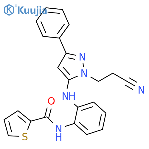 2-Thiophenecarboxamide,N-[2-[[1-(2-cyanoethyl)-3-phenyl-1H-pyrazol-5-yl]amino]phenyl]- structure