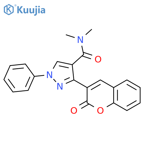 N,N-dimethyl-3-(2-oxo-2H-chromen-3-yl)-1-phenyl-1H-pyrazole-4-carboxamide structure