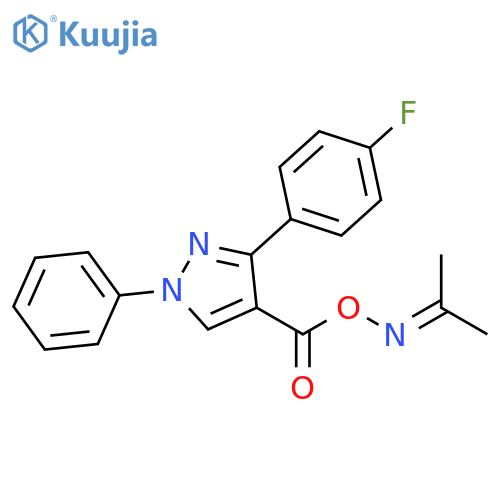 (propan-2-ylidene)amino 3-(4-fluorophenyl)-1-phenyl-1H-pyrazole-4-carboxylate structure