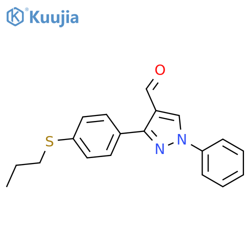 1-phenyl-3-4-(propylsulfanyl)phenyl-1H-pyrazole-4-carbaldehyde structure