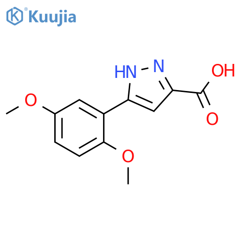 3-(2,5-dimethoxyphenyl)-1H-pyrazole-5-carboxylic acid structure