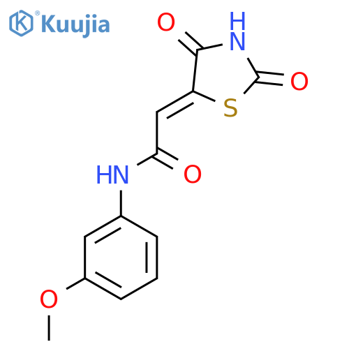 2-(5Z)-2,4-dioxo-1,3-thiazolidin-5-ylidene-N-(3-methoxyphenyl)acetamide structure