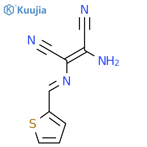 (2Z)-2-amino-3-[(E)-[(thiophen-2-yl)methylidene]amino]but-2-enedinitrile structure