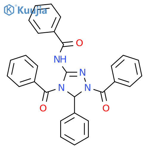 N-(1,4-dibenzoyl-5-phenyl-4,5-dihydro-1H-1,2,4-triazol-3-yl)benzamide structure