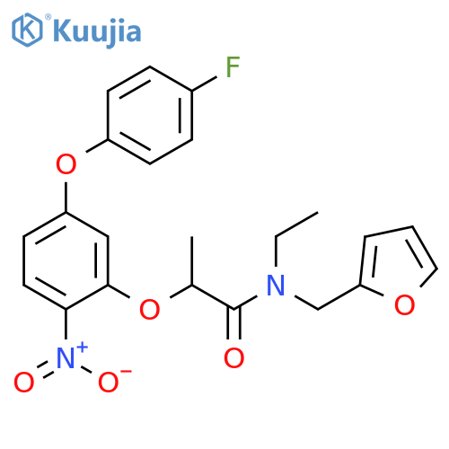 Propanamide, N-ethyl-2-[5-(4-fluorophenoxy)-2-nitrophenoxy]-N-(2-furanylmethyl)- structure