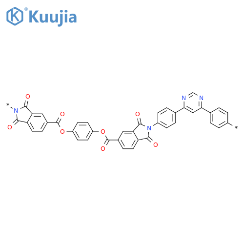POLY[(1,3-DIHYDRO-1,3-DIOXO-2H-ISOINDOLE-2,5-DIYL)CARBONYLOXY-1,4-PHENYLENEOXYCARBONYL(1,3-DIHYDRO-1,3-DIOXO-2H-ISOINDOLE-5,2-DIYL)-1,4-PHENYLENE-4,6-PYRIMIDINEDIYL-1,4-PHENYLENE] structure