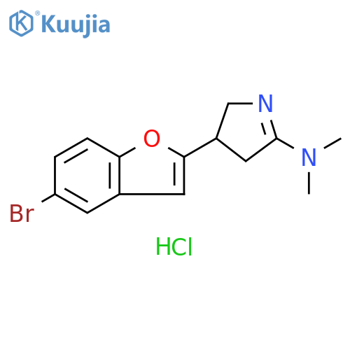 2H-Pyrrol-5-amine, 3-(5-bromo-2-benzofuranyl)-3,4-dihydro-N,N-dimethyl-, hydrochloride (1:1) structure